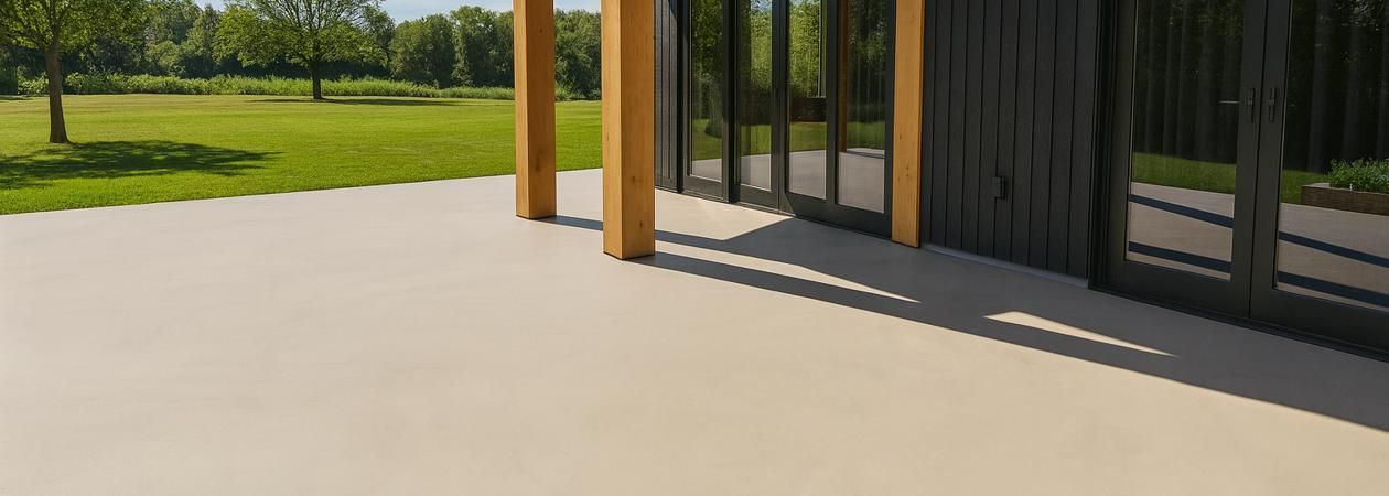 Lavasteen gietvloer buiten