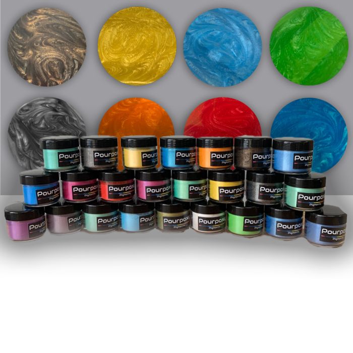 PourPoxy Metallic Pigment 24-delige set main product photo