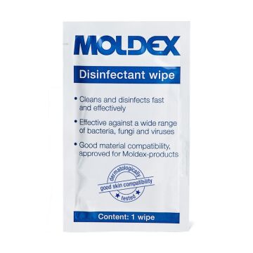 Afbeelding van een paketje met desinfectie doekjes van Moldex