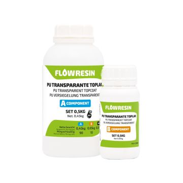 FLOW RESIN PU Reparatieset toplak transparant 0,5 kg